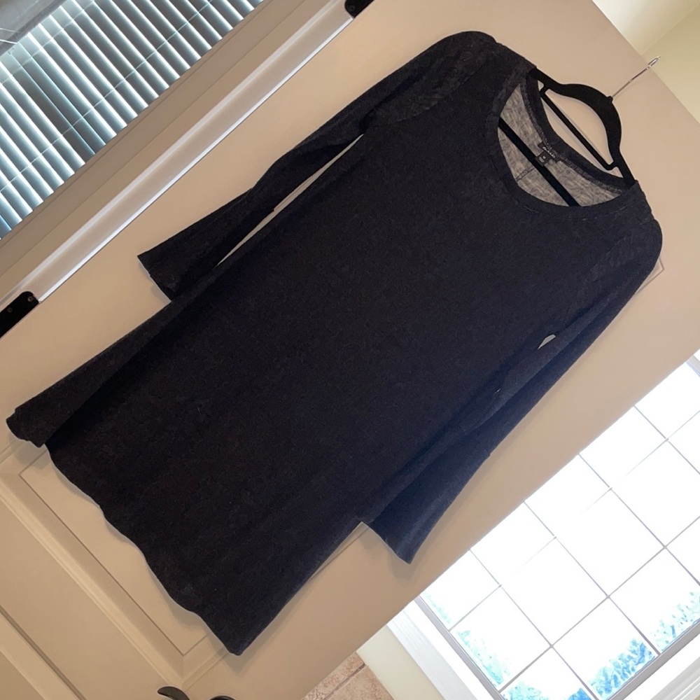 Ana navy and black leopard print dress
